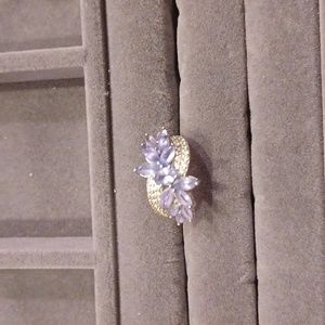 Tanzanite and white topaz ring
